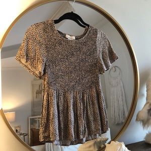 size small cheetah print soft dress-up shirt